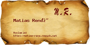 Matias René névjegykártya